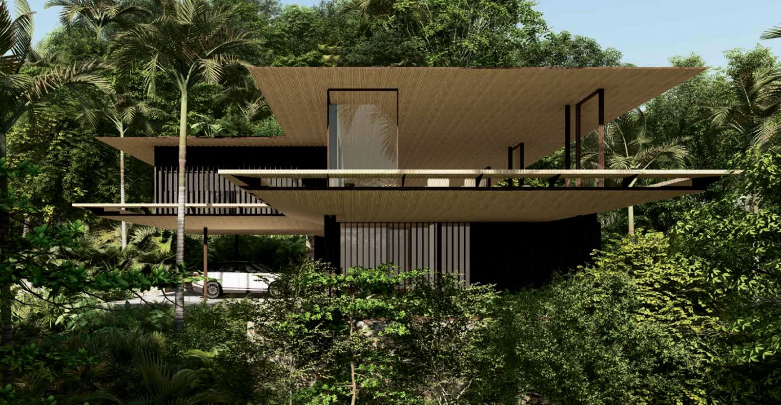 Fachada lateral da Casa da Vista, projeto Jacobsen Arquitetura