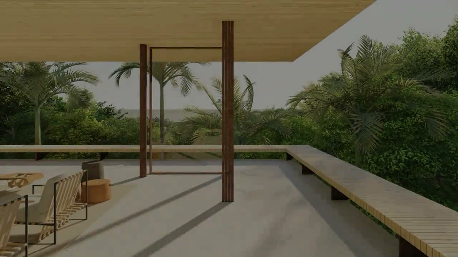 Terraço da Casa da Vista voltado para o mar